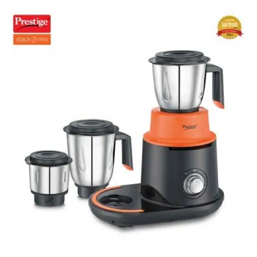 Prestige Stock O Mi 750 W Mixer Grinder, 3 Jars (1500 ml, 1000 ml, 400 ml) (Orange, Black)