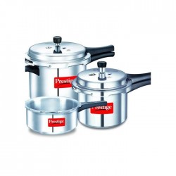 Prestige Popular Max 5 + 3 + 2 Litre Aluminium Pressure Cooker Combo Pack